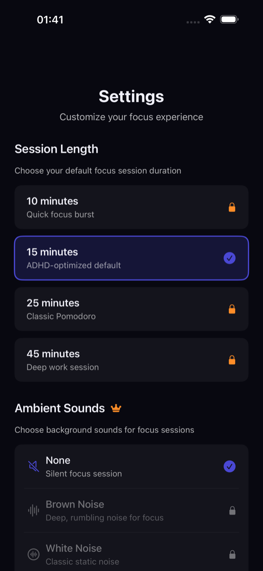 HyperFlo settings screen